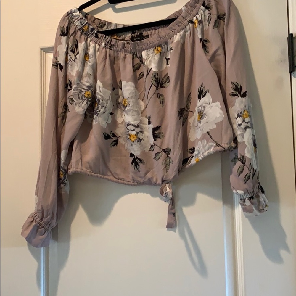 Off the Shoulder Floral Shirt